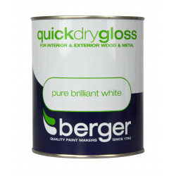 Berger Quick Dry Gloss 750ml - Brilliant White - STX-331956 