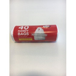 Tidyz Handy Bags With Tie Handle - Roll of 40 - STX-332450 