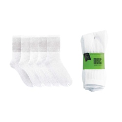 RJM Mens Sports Socks - White Pack 5, UK 7-11 - STX-335356 