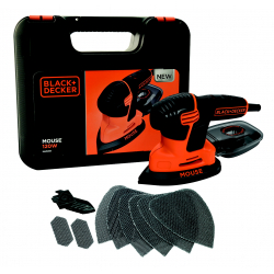 Black & Decker 120W Next Generation Mouse® Sander - With Kitbox and 9 Accessories - STX-338944 