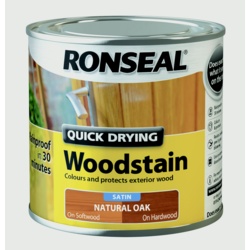 Ronseal Quick Drying Woodstain Satin 250ml - Natural Oak - STX-340511 