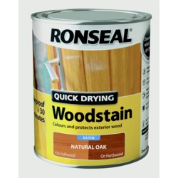 Ronseal Quick Drying Woodstain Satin 750ml - Natural Oak - STX-340512 