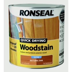 Ronseal Quick Drying Woodstain Satin 2.5L - Natural Oak - STX-340513 
