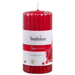 Bolsius Ribbed Pillar Candle - Pomegranate - STX-343154 