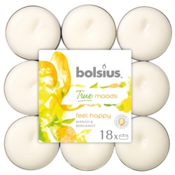 Bolsius 4 Hour Tealights - Feel Happy Pack 18 - STX-343170 