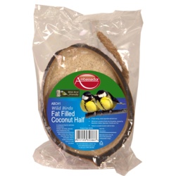 Ambassador Fat Filled Coconut Half Bird Food - 200g - STX-344052 