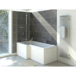 Trojan Solarna L Shape Bath Screen with Towel Rail - 1400 x 800mm - STX-344079 