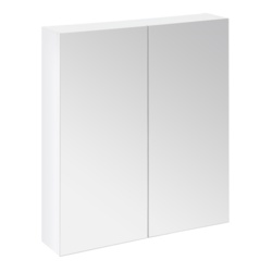 SP Avalon Gloss White Wall Hung 2 Door Mirror Cabinet - 600mm - STX-344311 
