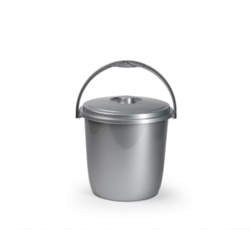 Plasticforte Silver Bucket & Lid - 15L - STX-344760 