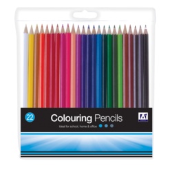 A Star Assorted Colouring Pencils - Pack 22 - STX-345915 
