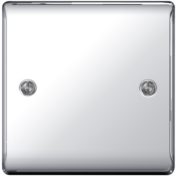BG Metal Chrome Blank Plate - 1 Gang - STX-346029 