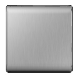 BG Brushed Steel Blank Plate - 1 Gang - STX-346054 