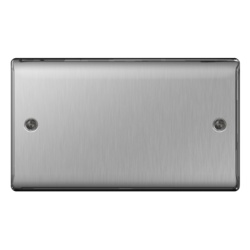 BG Brushed Steel Blank Plate - 2 Gang - STX-346055 