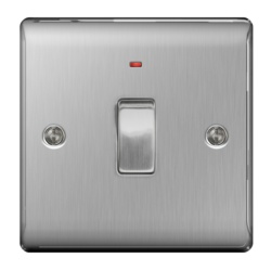 BG Brushed Steel Dp Switch Neon - 20a - STX-346063 