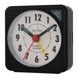 Acctim Ingot Mini Alarm Clock - Black - STX-349645 