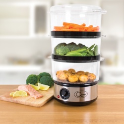 Quest 3 Layer Compact Food Steamer - Stainless Steel - STX-356405 