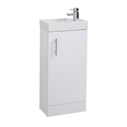 Cassellie Cube White Single Door Cabinet & Basin - 400mm x 220mm - STX-358190 