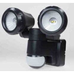 Powermaster LED PIR Twin Spotlight 2x5w IP44 - Black - STX-358388 
