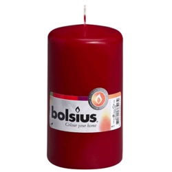 Bolsius Pillar Candle Single - Wine Red - STX-358536 