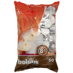 Bolsius Bag 50 Tealights - 8 Hour Burn Time - STX-358543 