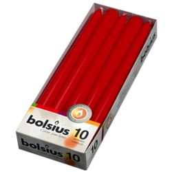 Bolsius Tapered Candles Pack 10 - Red - STX-358546 