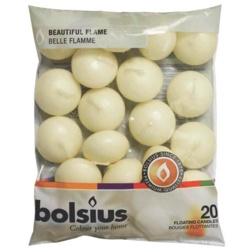 Bolsius Floating Candles Bag 20 - Ivory - STX-358614 