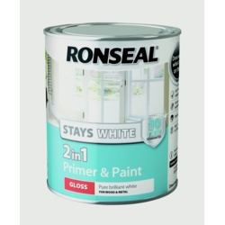 Ronseal Stay White 2in1 Primer & Paint - White Gloss 750ml - STX-359204 