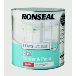 Ronseal Stay White 2in1 Primer & Paint - White Gloss 2.5L - STX-359205 