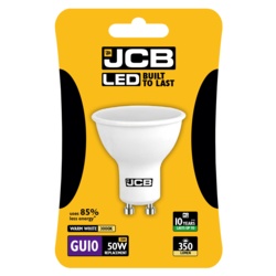 JCB LED GU10 5w Bulb Blister Packed - 350lm 3000k Warm White - STX-363000 