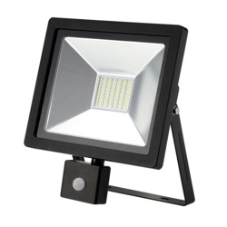 Dencon LED Slimline Floodlight With PIR 2100L - Black 30w - STX-363088 