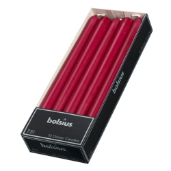 Bolsius Tapered Candle Box 10 - 245/24 Dark Red - STX-365011 