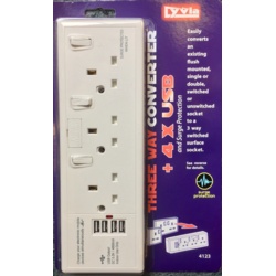 Lyvia 13A Switched Sockets And 4 USB - STX-365388 