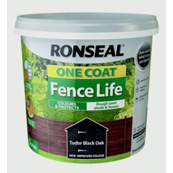 Ronseal One Coat Fence Life 5L - Tudor Black Oak - STX-366364 
