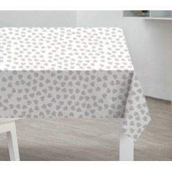 Sabichi PVC Tablecloth - Grey Hearts - STX-366882 