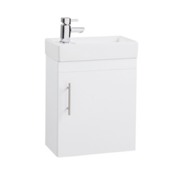 Cassellie Wall Hung White Cube Unit & Basin - 400mm - STX-367760 