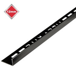 Tile Accessories L Metal Black Nickel Tile Edging - 12mm x 2.4m - STX-367891 