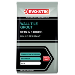 Evo-Stik Tile A Wall Fast Set Grout for Ceramic Tiles - White - 3kg - STX-368122 