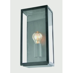 Zink Minerva Box Lantern - Black Stainless Steel & Glass - STX-368244 
