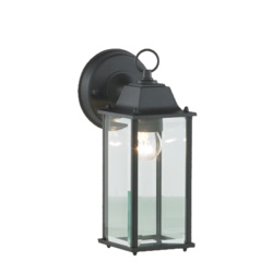 Zink Outdoor Wall Lantern with Bevelled Glass - Black - STX-368252 