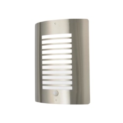 Zink Sigma Slatted Wall Light With PIR - Stainless Steel - STX-368255 