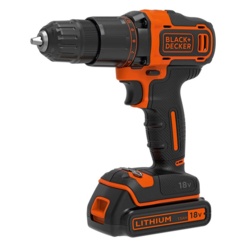 Black & Decker 18V Lithium-ion 2 Gear Hammer Drill - Includes 400mA charger + 1 battery + Kitbox - STX-369045 