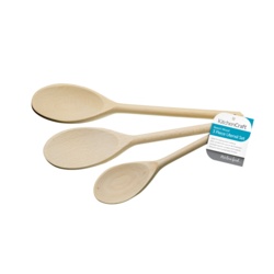 KitchenCraft Beechwood Spoons - 3 Piece - STX-369587 