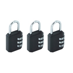 Securit Resettable Code Lock 3 Pack - 35mm Black - STX-369971 
