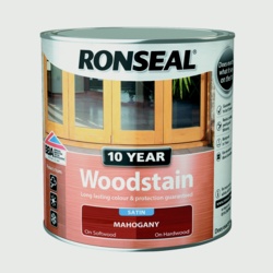 Ronseal 10 Year Woodstain Satin 250ml - Mahogany - STX-370286 