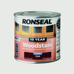 Ronseal 10 Year Woodstain Satin 250ml - Teak - STX-370295 