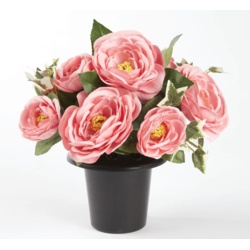 Smithers Oasis Grave Vase Container - Black/Pink - STX-370927 
