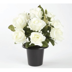 Smithers Oasis Grave Vase Container - Black/White - STX-370928 