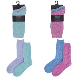RJM Ladies Soft Feel Socks - Pack 2 - STX-373049 