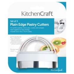 KitchenCraft Plain Pastry Cutters - 3 Piece - STX-373645 