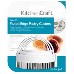 KitchenCraft Fluted Pastry Cutter - 3 Piece - STX-373646 